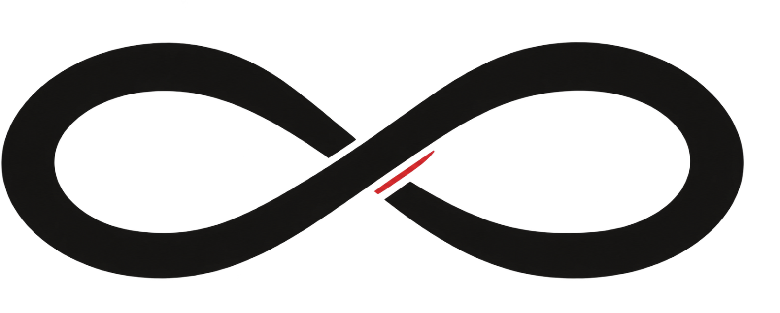 Símbolo infinito RL88 com apontamento vermelho